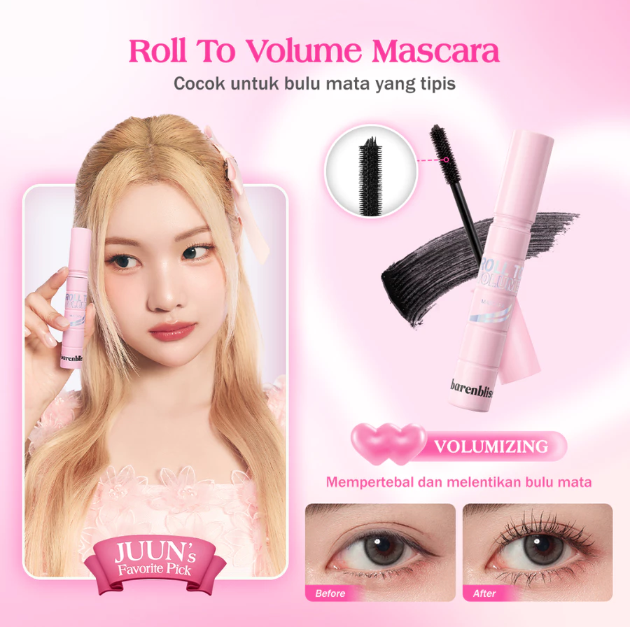 BNB barenbliss Roll To Volume & Roll To High Mascara 8g Maskara Tahan 24 Jam Volumizing Lengthening
