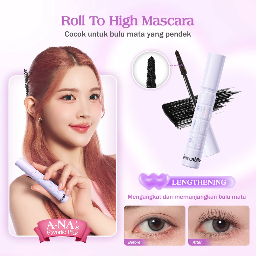 BNB barenbliss Roll To Volume & Roll To High Mascara 8g Maskara Tahan 24 Jam Volumizing Lengthening - Image 2