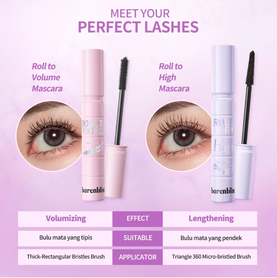BNB barenbliss Roll To Volume & Roll To High Mascara 8g Maskara Tahan 24 Jam Volumizing Lengthening - Image 7