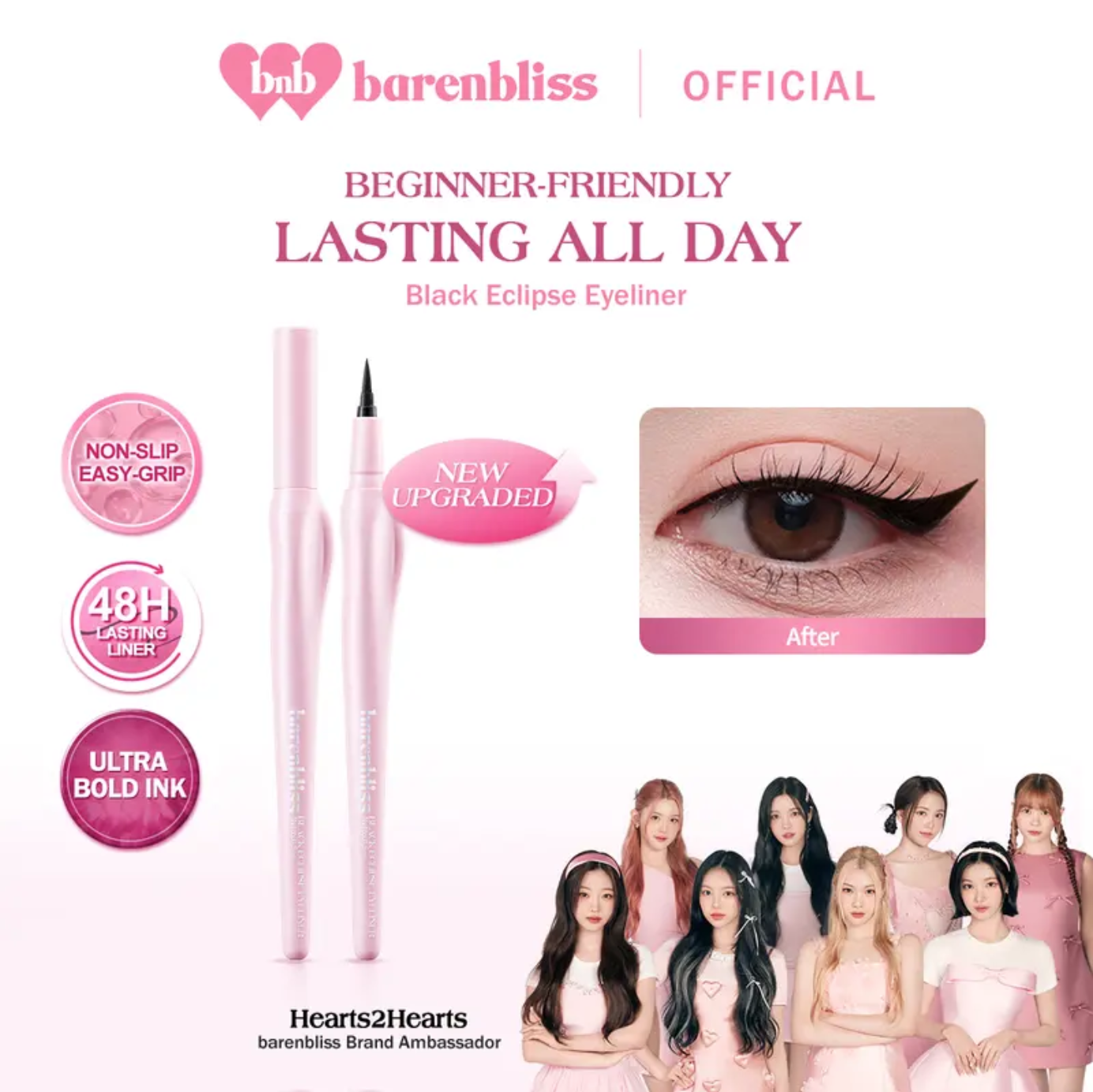 BNB Barenbliss Black Eclipse Eyeliner - 48H Tahan Lama, Waterproof & Smudge-Proof, Matte Black Finish 0.5Gr