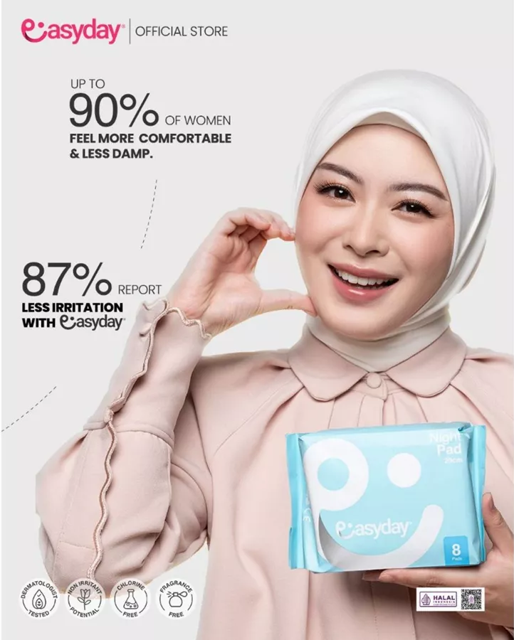 EasyDay Day Pad - 24.5 cm - 10's Pembalut Wanita Anti Iritasi dengan Daya Serap Tinggi - Image 5