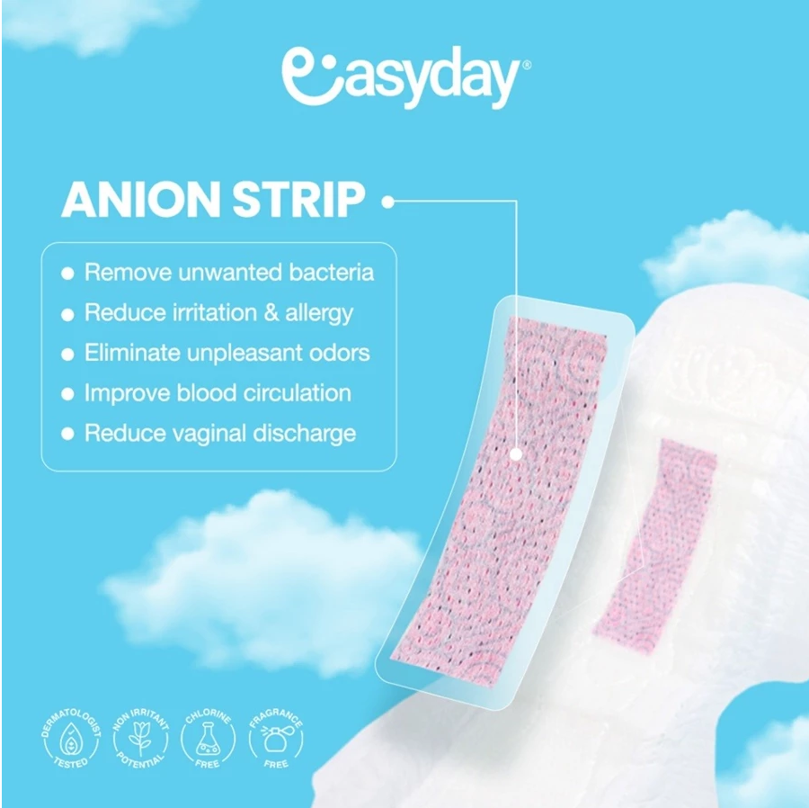 EasyDay Night Pad with Wings – 29cm – 8’s | Untuk Malam Kering Anti Iritasi - Image 2