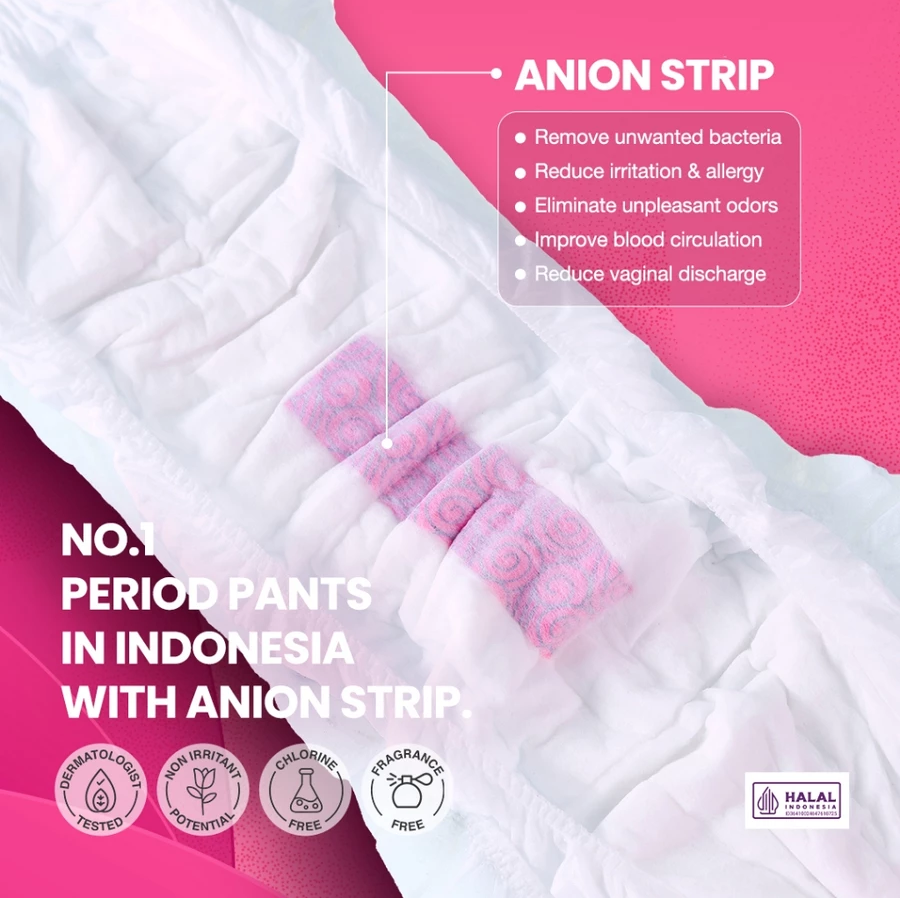 EasyDay Soft Cotton Period Pants Size S/M 60-105 cm 3's Pembalut Wanita AntiBau AntiIritasi Ruam & Gatal Kering - Image 3