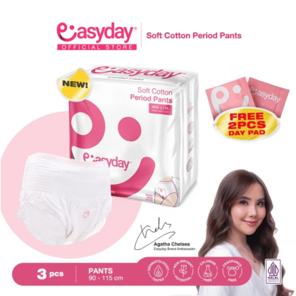EasyDay Soft Cotton Period Pants Size L/XL 90-115 cm 3's Pembalut Wanita