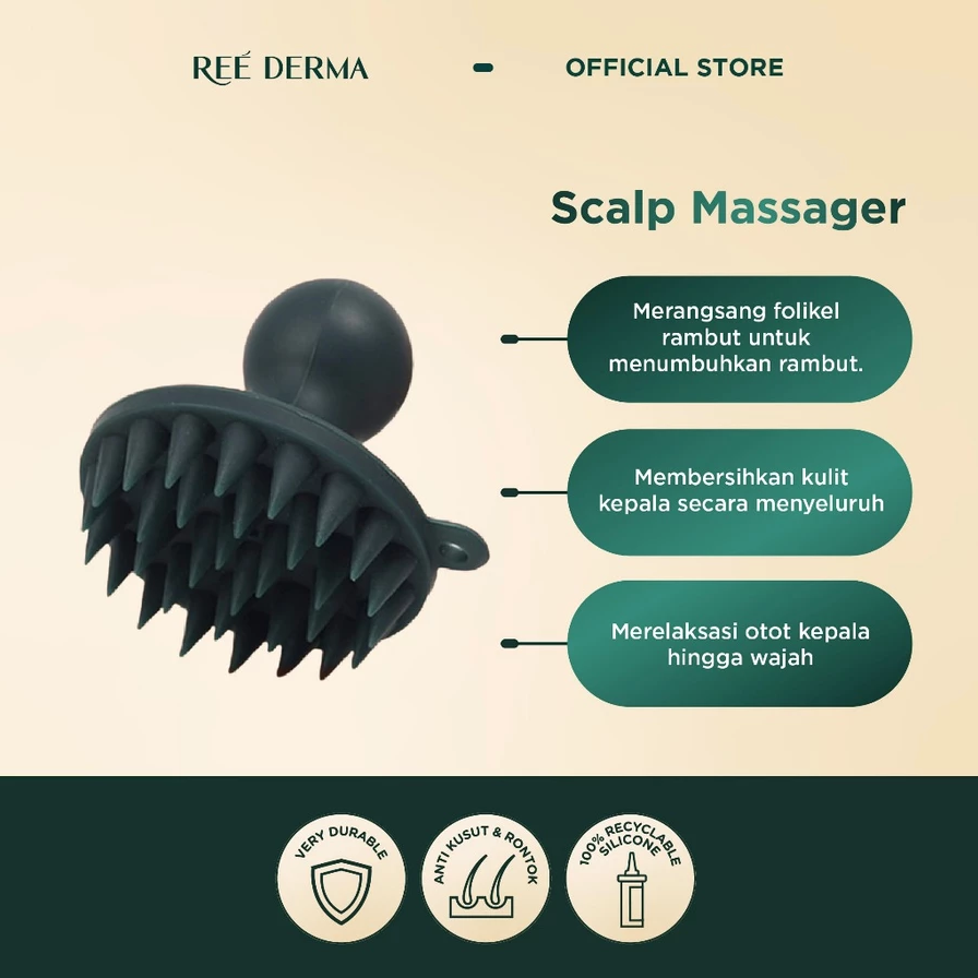Ree Derma Wellness Scalp Massager - Sisir Keramas - Image 2
