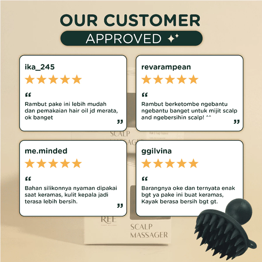 Ree Derma Wellness Scalp Massager - Sisir Keramas - Image 5