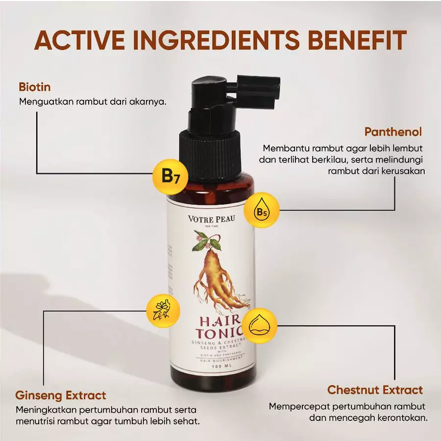 Votre Peau Hair Tonic with Ginseng and Chestnut Seeds Extract - Image 3
